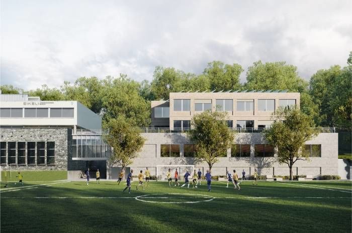 Eikeli videregående skole er et forbildeprosjekt i FutureBuilt. Ill.: Nordic - Office of Architecture